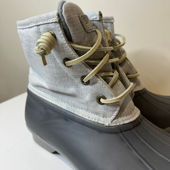 Sperry Saltwater Canvas Rain Boot Grey Women’s Duck Boot size 8 - Picture 4 of 7